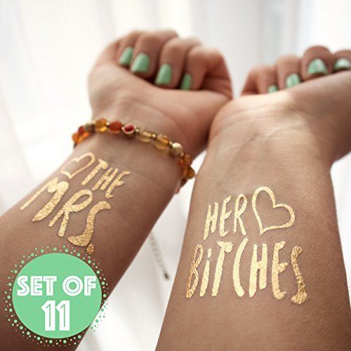 Bachelorette Bride and Bride Tribe Temporary Tattoos