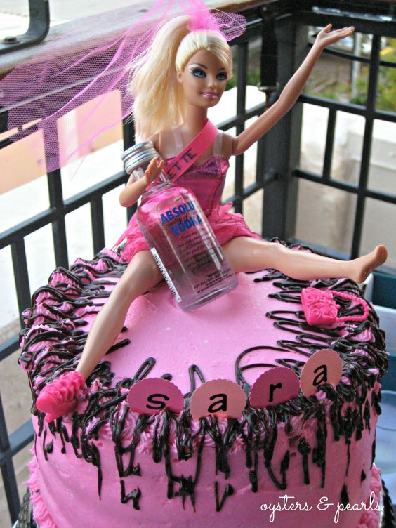 Barbie Bachelorette Cake with Easy Chocolate Ganache