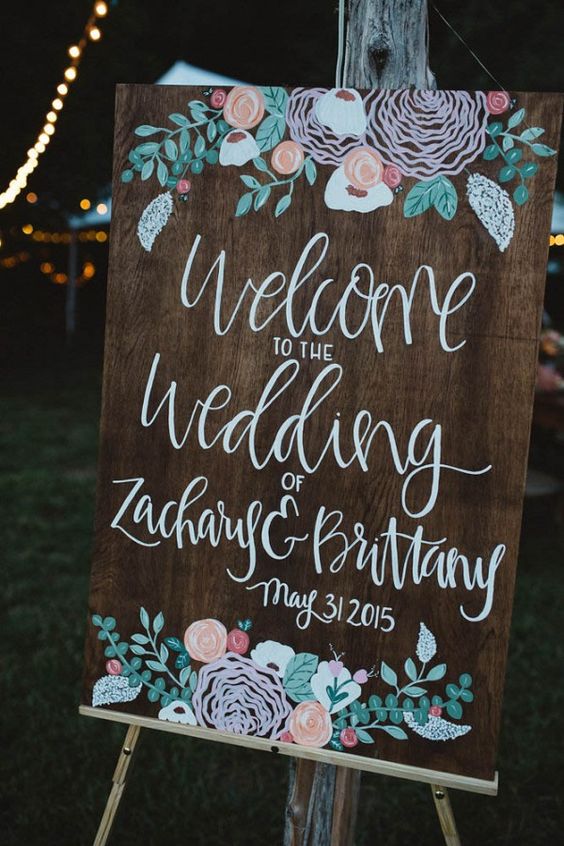 Botanical wedding signage for boho wedding Image by Michelle Lyerly