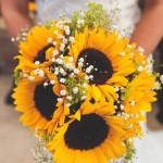 Bouquet Flowers Bride Bridal Navy Yellow Sunflowers Brewery Wedding