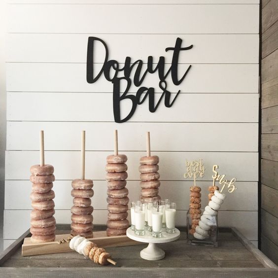 Donut bar with wedding sign