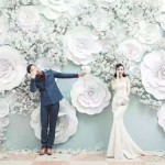 Foam Flower Backdrop White bunch for Wedding