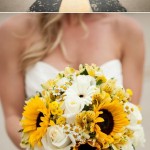 Sunflower wedding bouquet by colorado florist Hollie Love Letters Floral Design - photography by ashton and leah