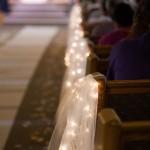 Tulle and String Lights Aisle Decorations
