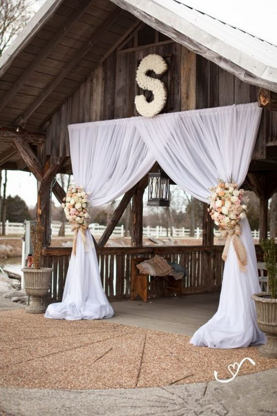 Wedding Venue with Draped Fabric for Dramatic Entrance