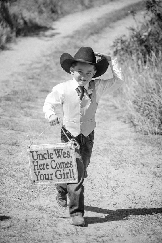 Cowboy Ring Bearer and Sweet Signs