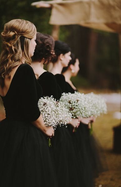 Elegant black dresses for your bridesmaids