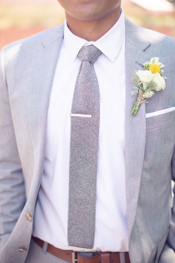 Groom suit for an white and grey wedding