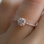 Perfect vintage diamond Rose gold engagement ring