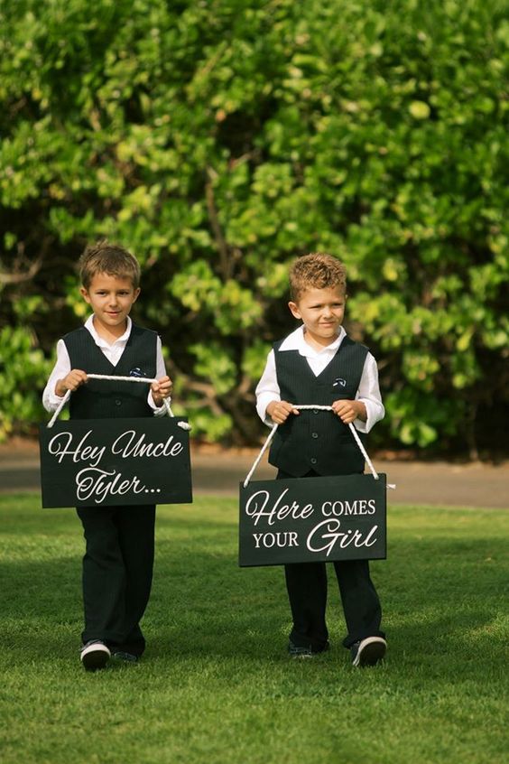 Ring bearer signs - Bliss Wedding Design and Spectacular Events