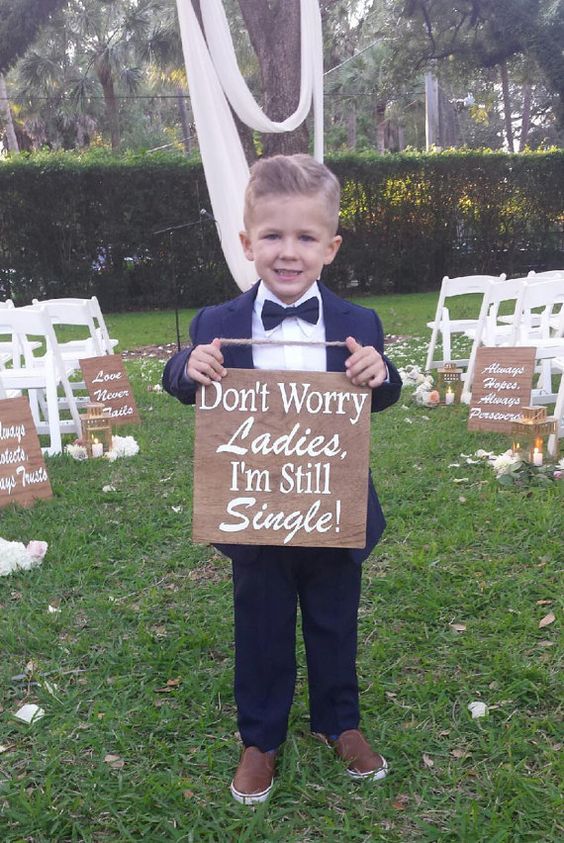 Rustic Wedding Ring Bearer Signs