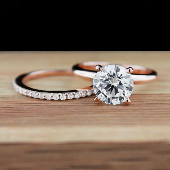 Traditional Engagement Ring and Universal Wedding Band
