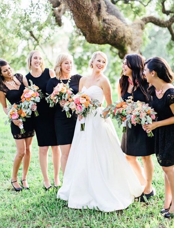black bridesmaid dresses photo via Green Wedding Shoes