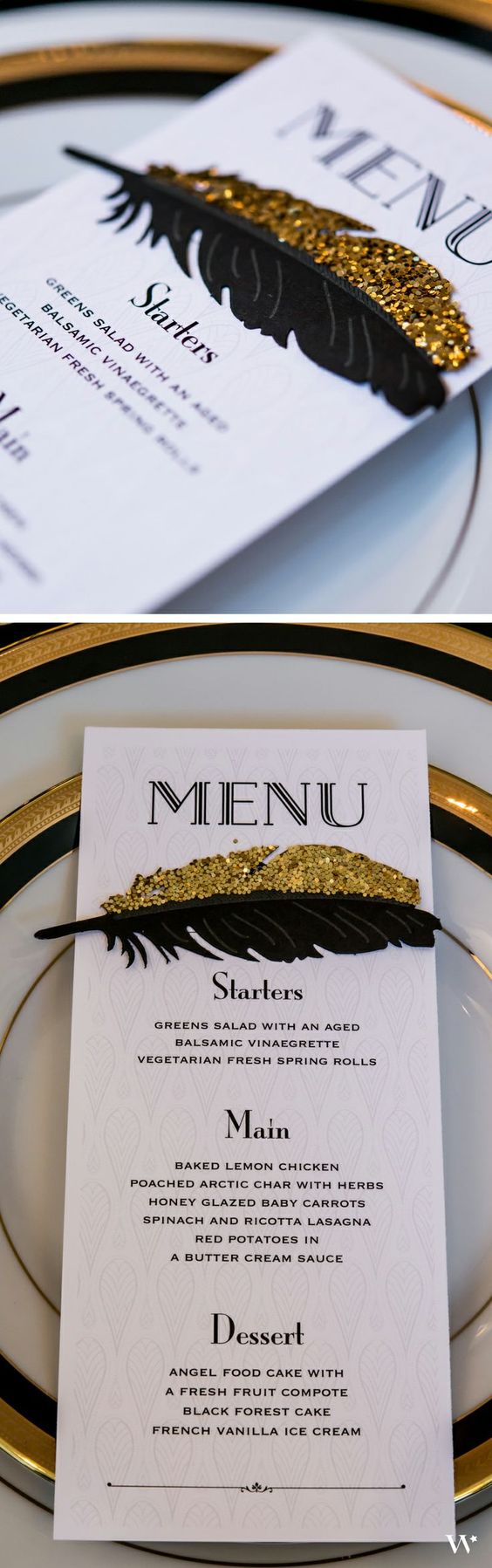Black and Gold Opulence Menu