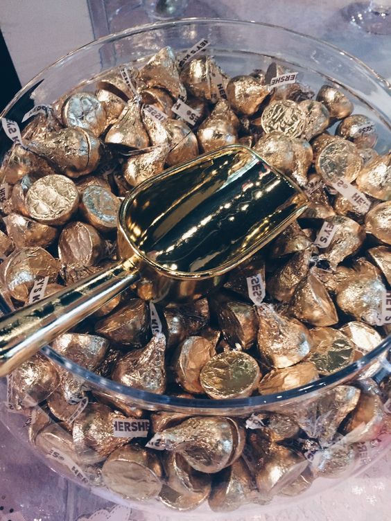 Gold candy for a candy bar at a Great Gatsby party