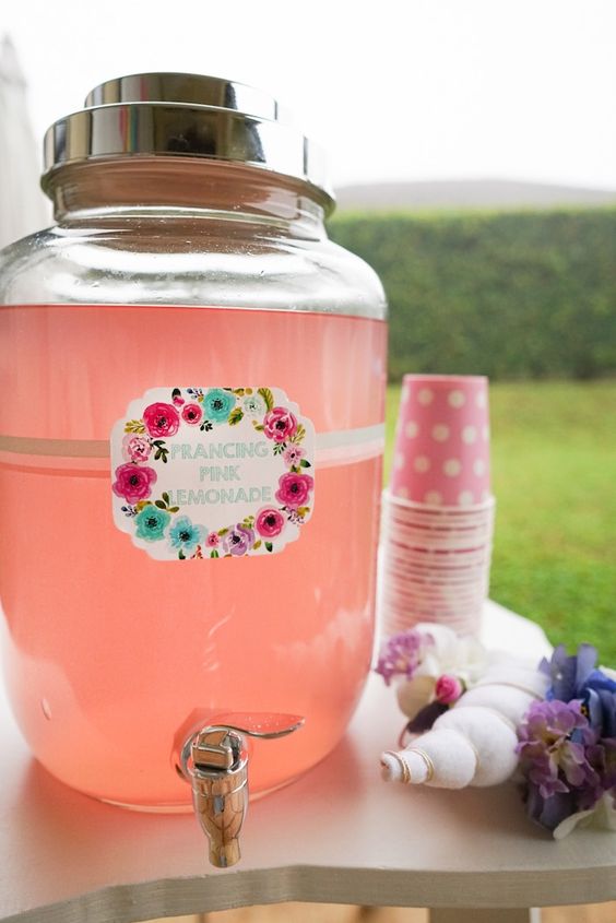 Pink prancing lemonade from a Pastel Unicorn Party