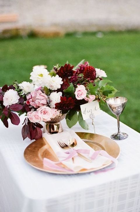 Refined Burgundy and gold And Blush Wedding Ideas