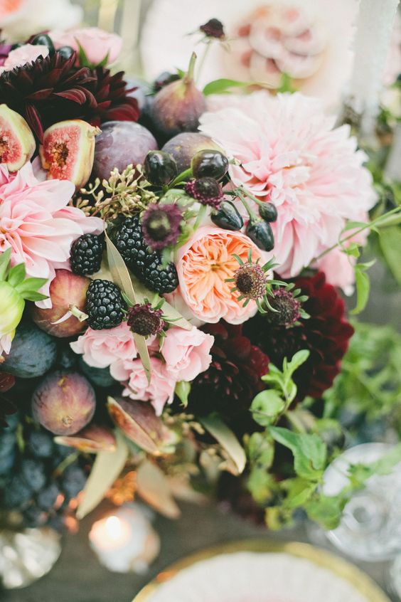 Rich Luxurious Wedding Centerpiece by Stylemepretty