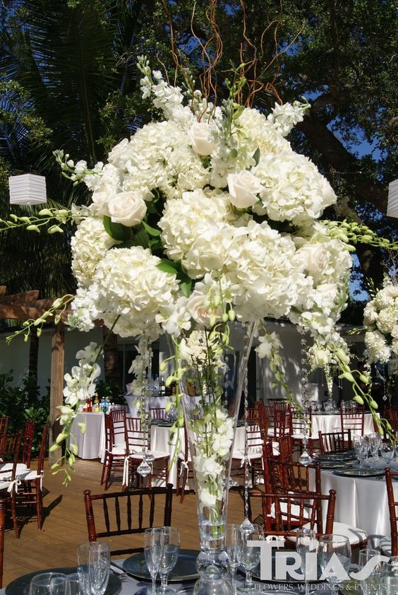 Tall Hydrangea Centerpieces For Weddings