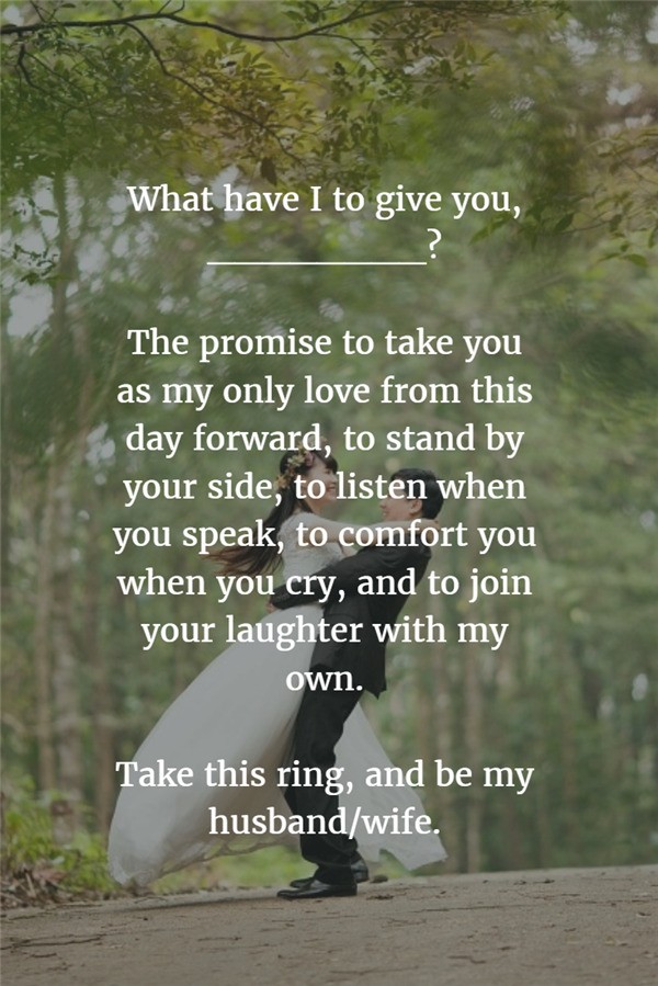 To Give You sweet wedding vows
