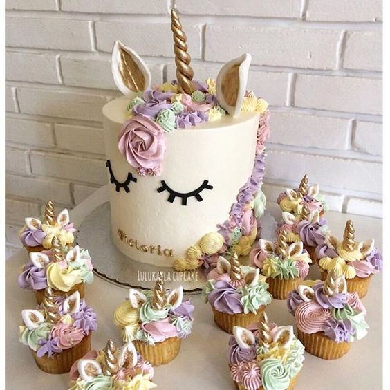 Whimsical cake cupcakes for Bridal Shower