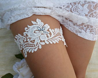 White Lace Wedding Garter from Etsy