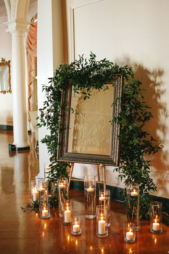 mirror calligraphy wedding signage