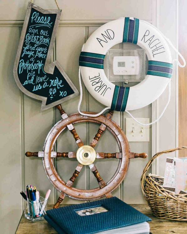 Nautical Wedding Ideas. Anchor and Safety Throw Ring Accents