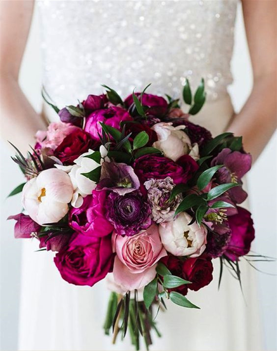 elegant rose wedding bouquets