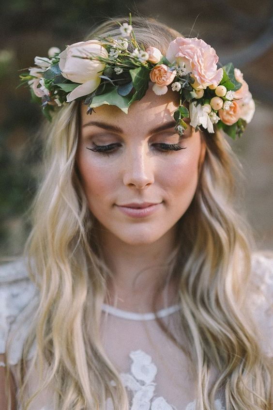 boho inspired bridal hairstyle