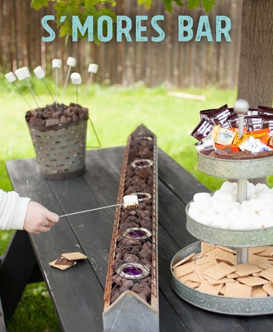 creative handmade s'more station