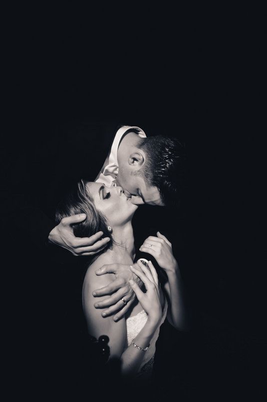 elegant and charming wedding kiss photo