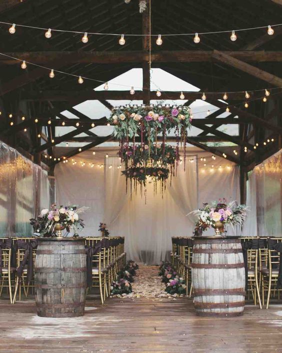 floral wedding chandelier for outdoor nuptial