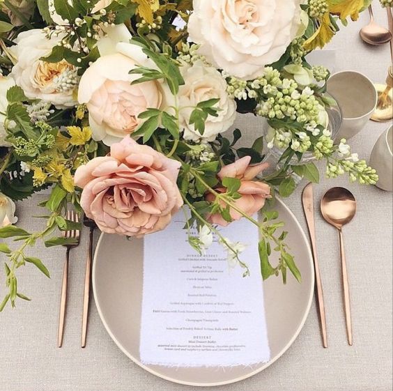 natural pink and gold tuscan wedding ideas