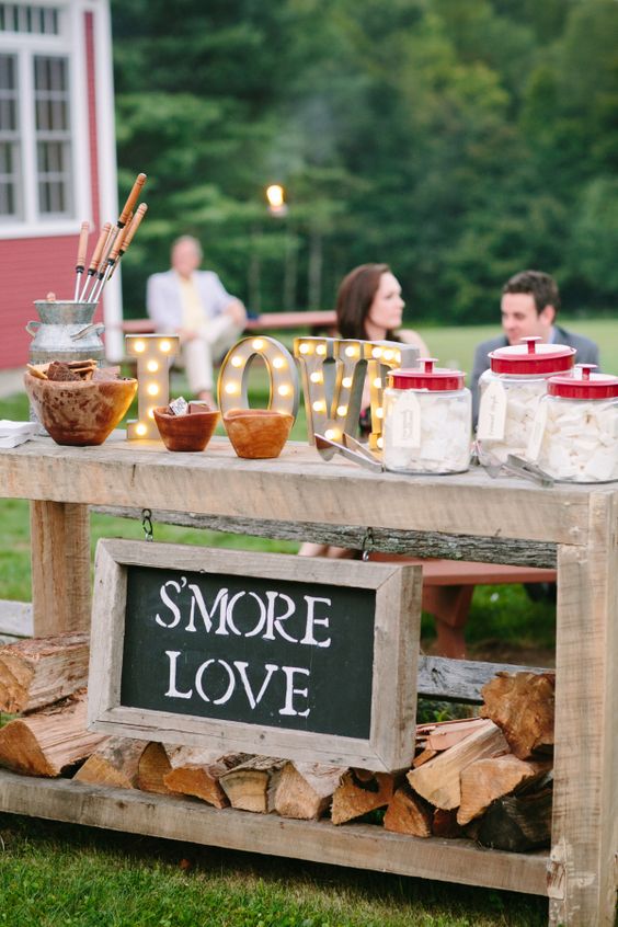 rustic s'more station idea