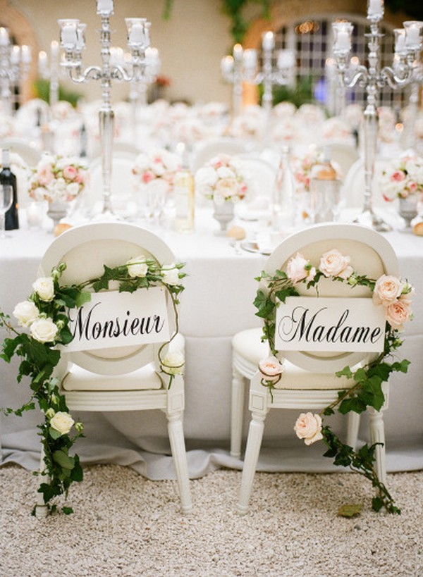 20 Chic Wedding Chair Decoration Ideas for Bride and Groom 20 Chic Wedding Chair Decoration Ideas for Bride and Groom