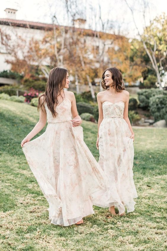 22 Floral Print Bridesmaid Dresses for Spring and Summer Weddings Spring Napa Valley Wedding with Floral Print Bridesmaids