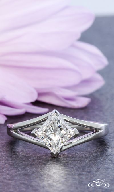  Twisted Princess Cut Engagement Ring by Green Lake Jewelry 