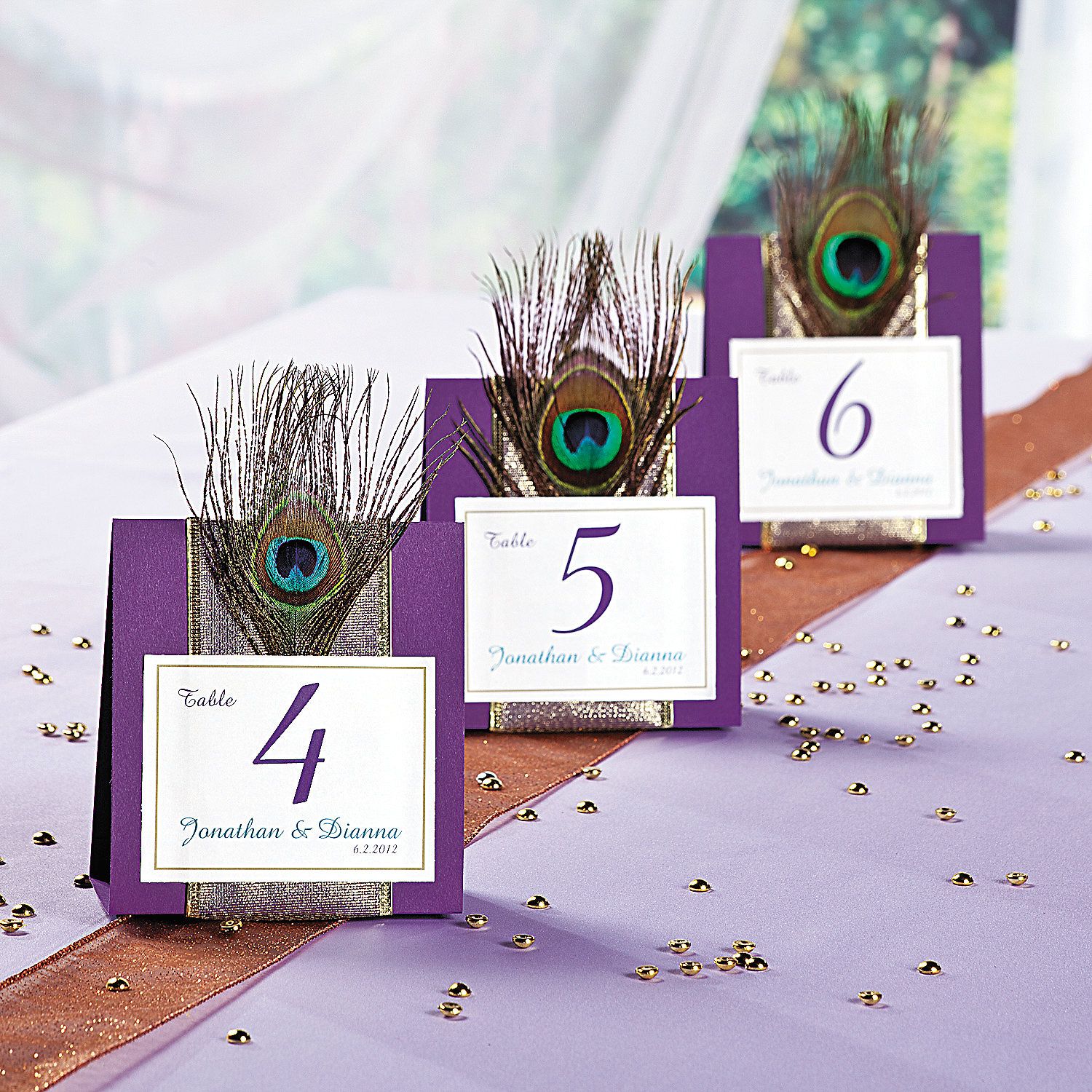 Peacock Wedding Table Numbers