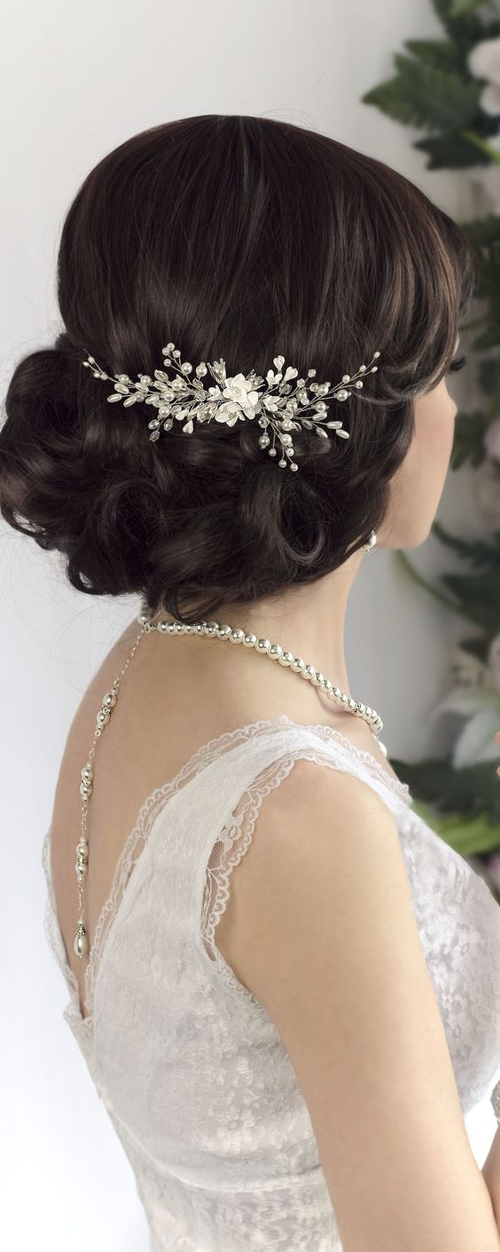  Handmade wedding pearl comb for hair