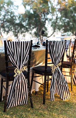  Black & White Wedding Chair Decoration 