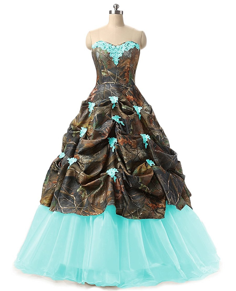  Gardlilac Sweetheart ball Gown Camo Wedding Dress 