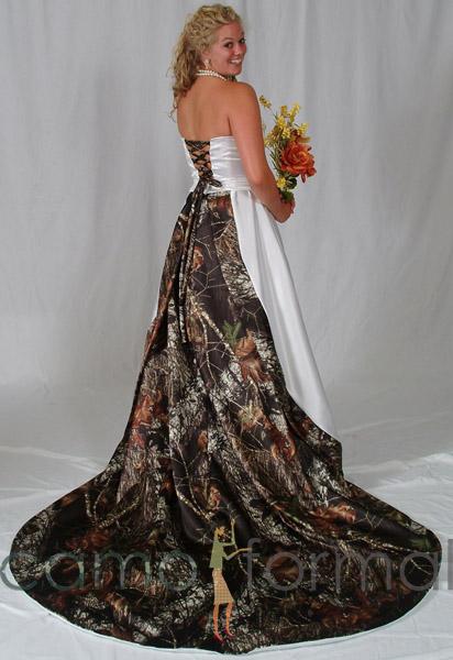  white wedding dress with camo 