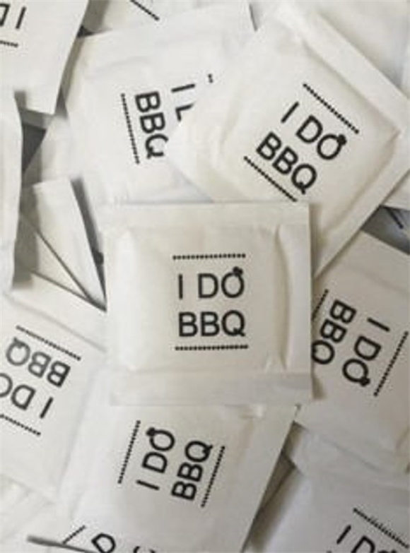 I Do BBQ BLACK Ink Imprint Individual Wet Nap Packets