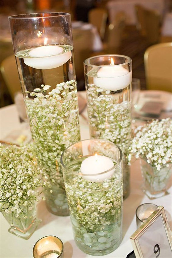 Submerged Baby's Breath for a Winter Wedding