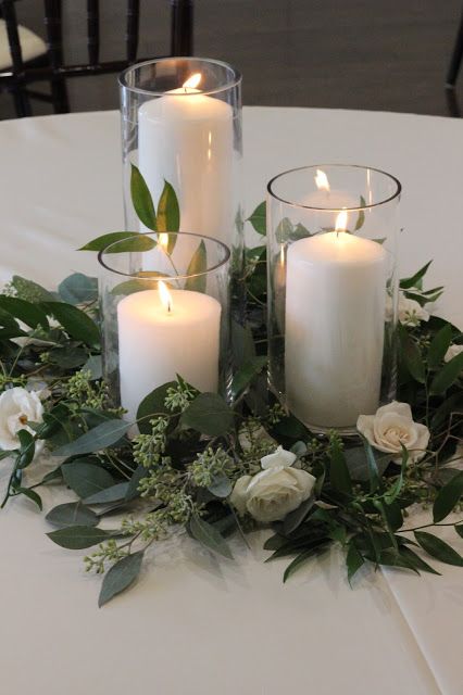 Romantic Greenery Wedding Centerpieces 