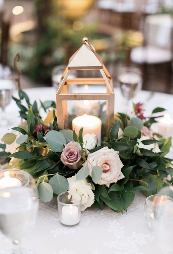 Romantic Greenery Wedding Centerpieces 