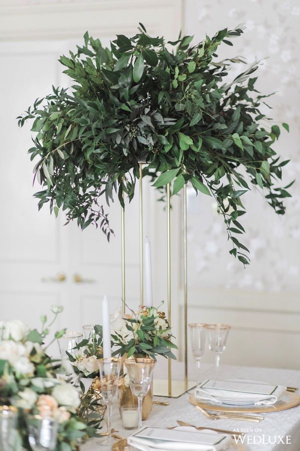 Romantic Greenery Wedding Centerpieces 