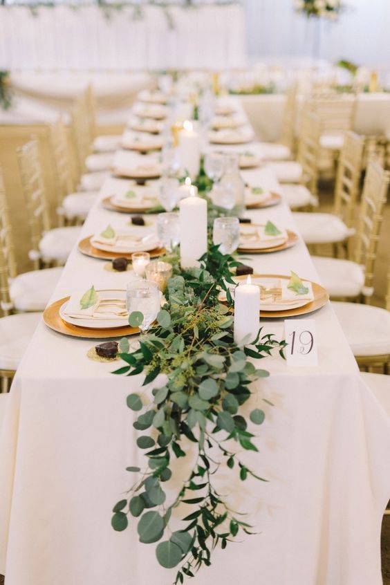 Romantic Greenery Wedding Centerpieces 