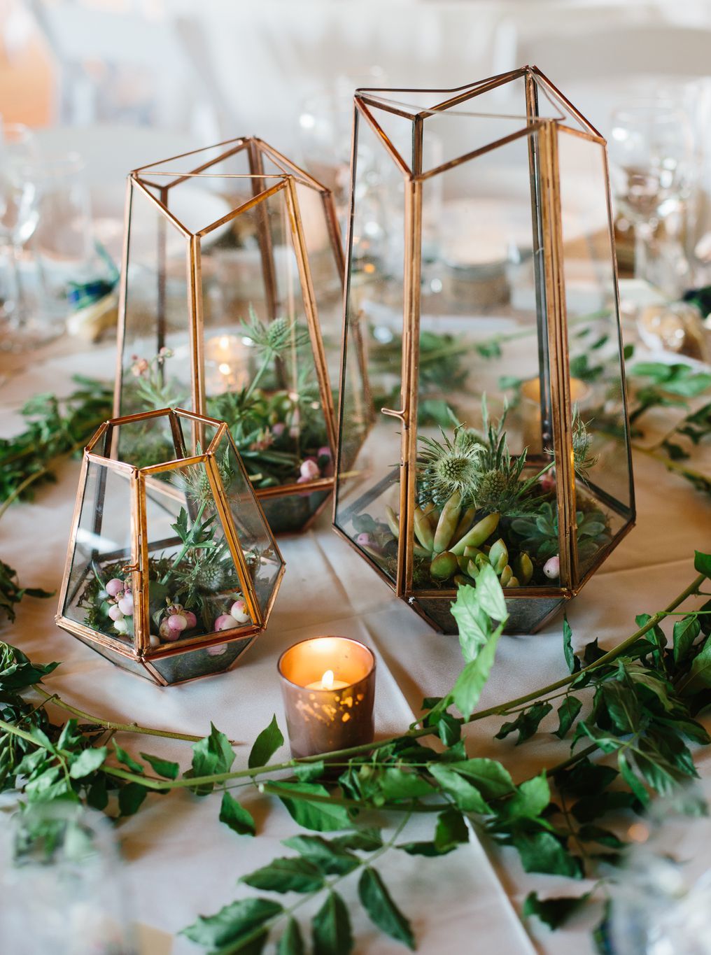 Romantic Greenery Wedding Centerpieces 